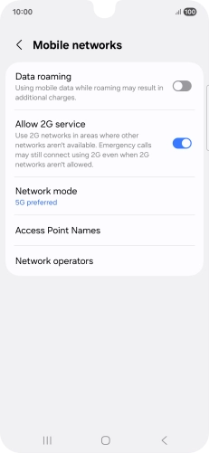 Press Network mode.