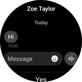 Press the record message icon and follow the instructions on the screen to record and send the required reply.