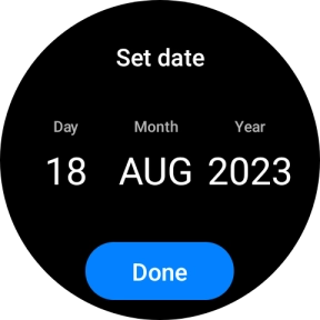 Slide your finger up or down on the screen to set the required date.