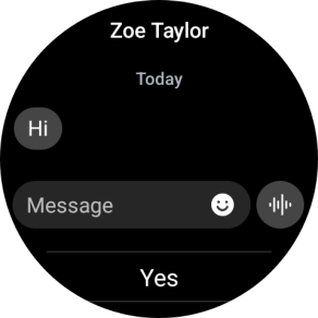 Press the record message icon and follow the instructions on the screen to record and send the required reply.