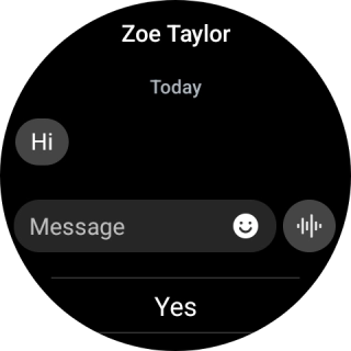 Press the record message icon and follow the instructions on the screen to record and send the required reply.