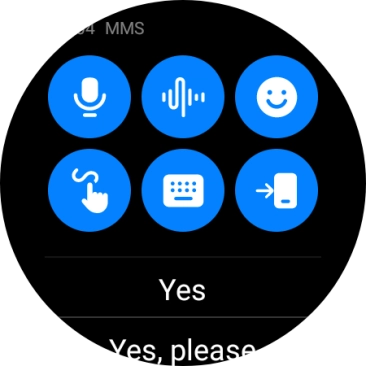 Press the microphone icon and follow the instructions on the screen to record and send the required reply.