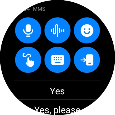Press the microphone icon and follow the instructions on the screen to record and send the required reply.