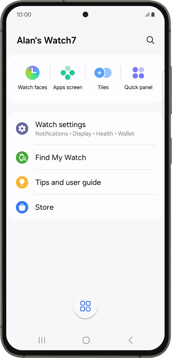 On your phone: Press Watch settings.