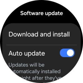 Press Download and install. If a new software version is available, it's displayed. Follow the instructions on the screen to update the smartwatch software.