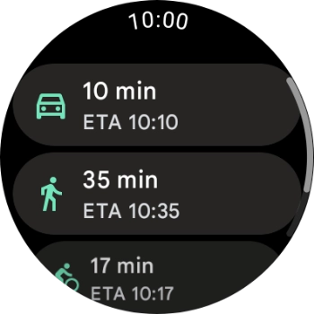 Press the required mode of transportation.