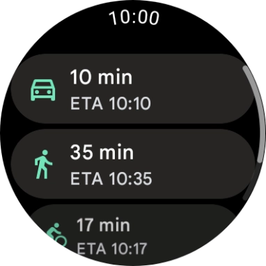 Press the required mode of transportation.