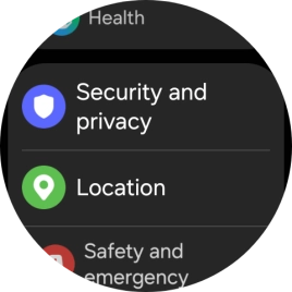 Press Security and privacy.