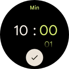 Slide your finger up or down on the screen to set the required time.