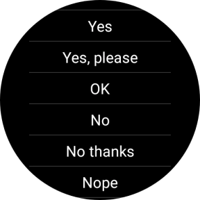 Press the required reply.