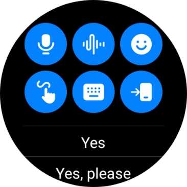 Press the microphone icon and follow the instructions on the screen to record and send the required reply.