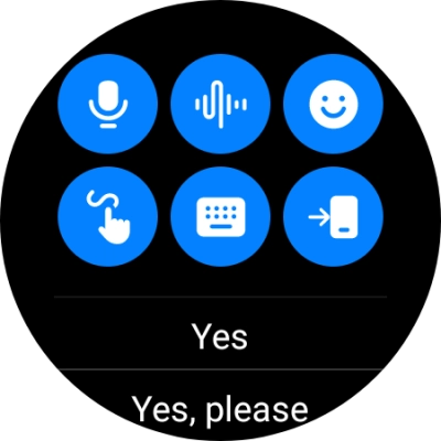 Press the microphone icon and follow the instructions on the screen to record and send the required reply.