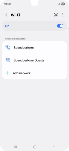 Press the required Wi-Fi network.