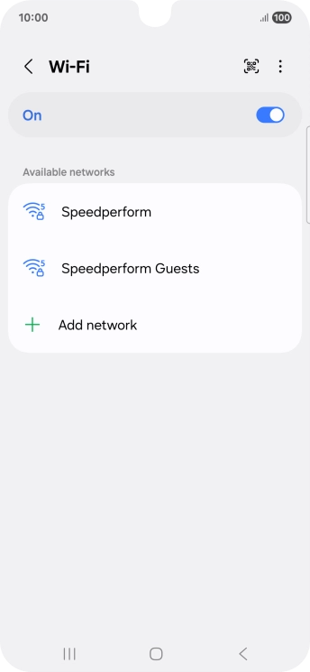 Press the required Wi-Fi network.
