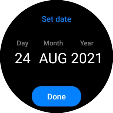 Slide your finger up or down on the screen to set the required date.