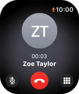 Press the end call icon to end the call and return to the home screen.