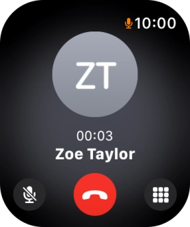 Press the end call icon to end the call and return to the home screen.
