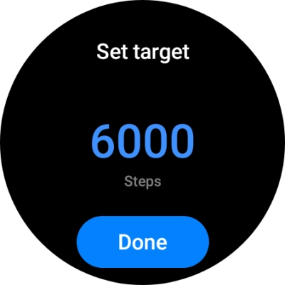 Slide your finger up or down on the screen to select the required goal.