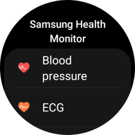 Press Blood pressure and follow the instructions on the screen to measure your blood pressure.