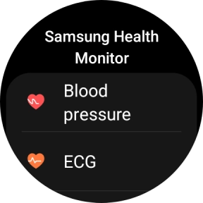 Press Blood pressure and follow the instructions on the screen to measure your blood pressure.