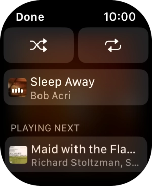 Press the shuffle icon to turn the function on or off.