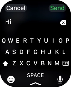 Press the microphone icon and record the message.