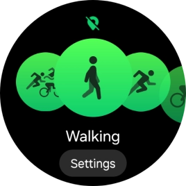 Slide your finger right or left to select the required activity.