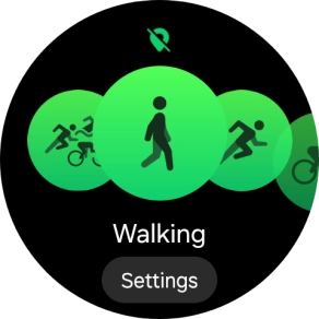 Slide your finger right or left to select the required activity.
