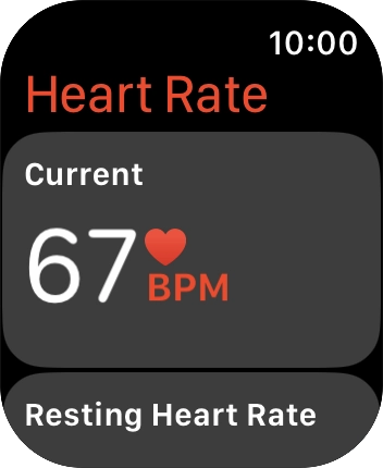 Your current heart rate is displayed below Current.