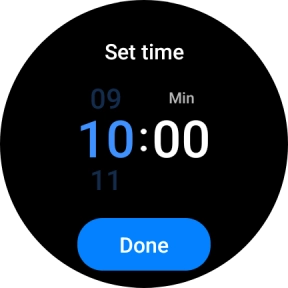 Slide your finger up or down on the screen to set the required time.