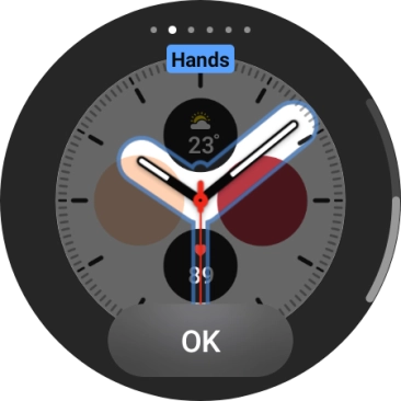 Slide your finger on the screen to change between the different designs.