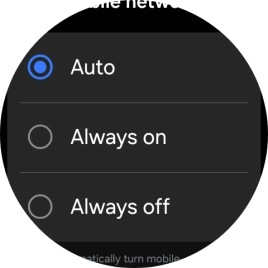 Press the required setting for mobile data usage.