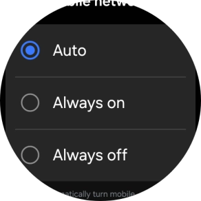 Press the required setting for mobile data usage.
