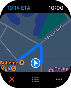 Turn the Digital Crown to zoom in or out on the map.
