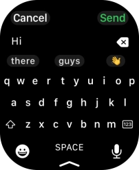 Press the microphone icon and record the message.