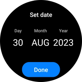 Slide your finger up or down on the screen to set the required date.