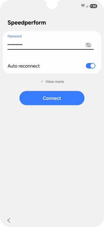 Key in the password for the Wi-Fi network and press Connect.