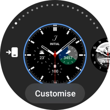 Slide your finger left to see the available watch faces.