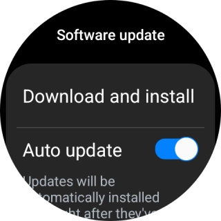 Press Download and install. If a new software version is available, it's displayed. Follow the instructions on the screen to update the smartwatch software.