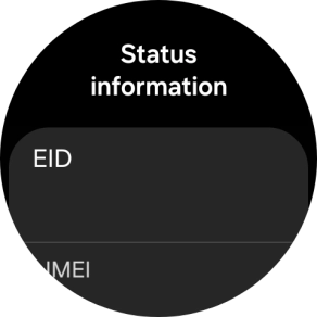Your smartwatch's EID number is displayed below EID.
