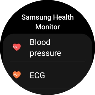 Press Blood pressure and follow the instructions on the screen to measure your blood pressure.
