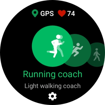 Slide your finger right or left to select the required activity.
