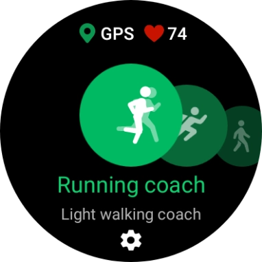 Slide your finger right or left to select the required activity.