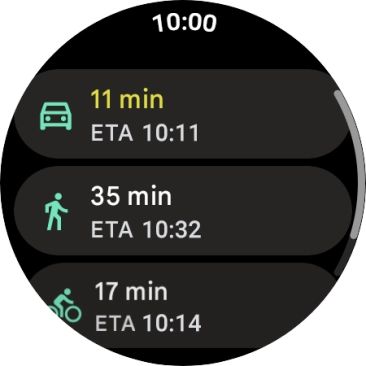 Press the required mode of transportation.