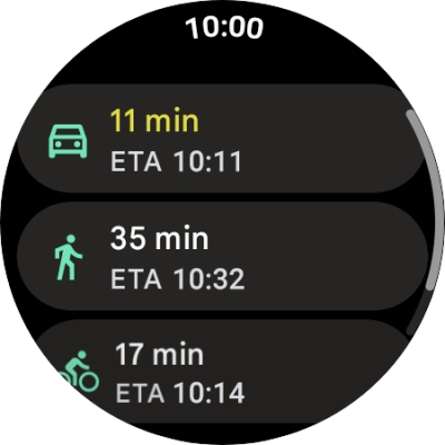 Press the required mode of transportation.