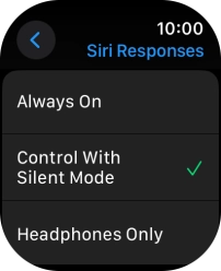 Press the required setting.