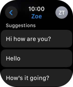 Press the required quick reply.