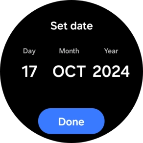 Slide your finger up or down on the screen to set the required date.
