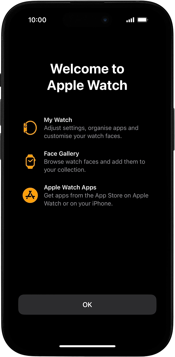 On your phone: Wait a moment while the activation of your Apple Watch is completed and press OK.
