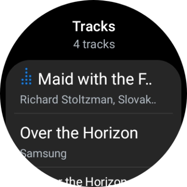 Press the required audio file.